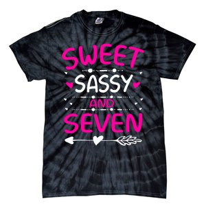 Happy 7th Birthday Sweet Sassy And Seven Girl 7 Years Old Tie-Dye T-Shirt