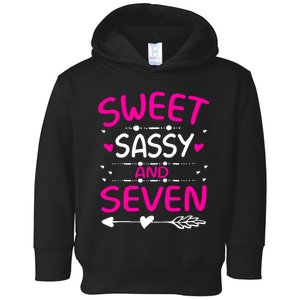 Happy 7th Birthday Sweet Sassy And Seven Girl 7 Years Old Toddler Hoodie