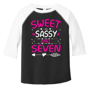 Happy 7th Birthday Sweet Sassy And Seven Girl 7 Years Old Toddler Fine Jersey T-Shirt