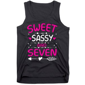 Happy 7th Birthday Sweet Sassy And Seven Girl 7 Years Old Tank Top