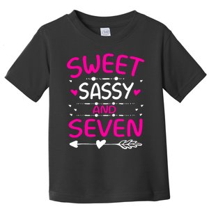 Happy 7th Birthday Sweet Sassy And Seven Girl 7 Years Old Toddler T-Shirt