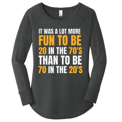 Happy 70th Birthday Funny Retirement 70S Living In The 20S Women's Perfect Tri Tunic Long Sleeve Shirt