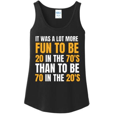 Happy 70th Birthday Funny Retirement 70S Living In The 20S Ladies Essential Tank