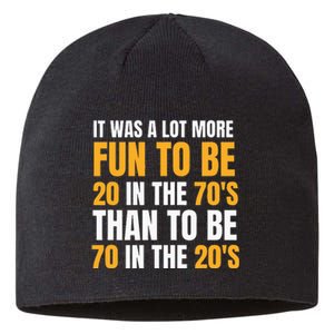 Happy 70th Birthday Funny Retirement 70S Living In The 20S Sustainable Beanie