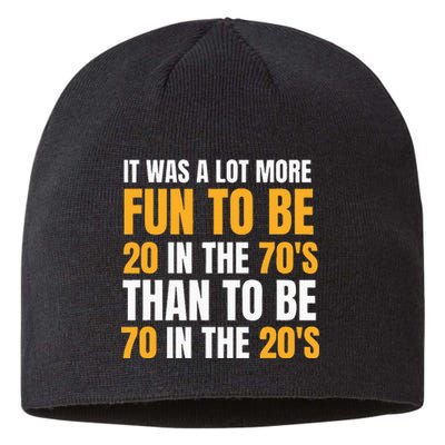 Happy 70th Birthday Funny Retirement 70S Living In The 20S Sustainable Beanie