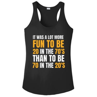 Happy 70th Birthday Funny Retirement 70S Living In The 20S Ladies PosiCharge Competitor Racerback Tank