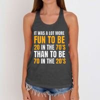 Happy 70th Birthday Funny Retirement 70S Living In The 20S Women's Knotted Racerback Tank