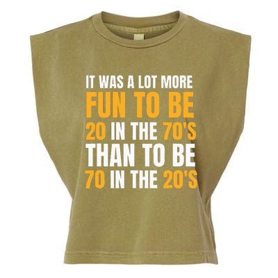 Happy 70th Birthday Funny Retirement 70S Living In The 20S Garment-Dyed Women's Muscle Tee