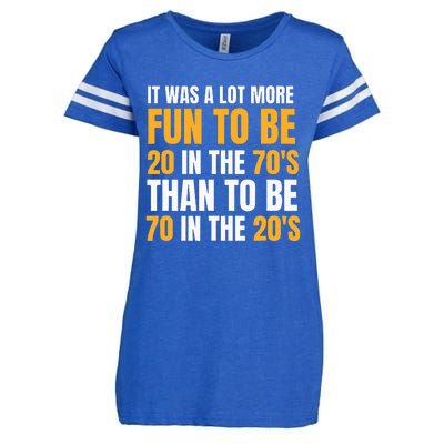 Happy 70th Birthday Funny Retirement 70S Living In The 20S Enza Ladies Jersey Football T-Shirt