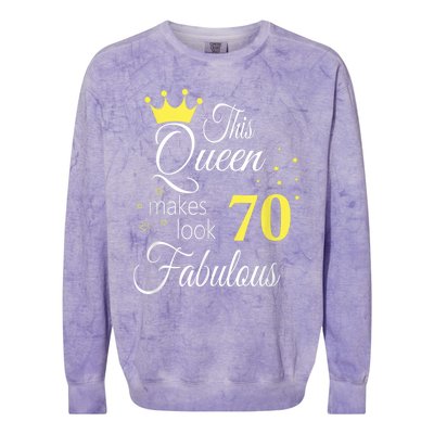 Happy 70th Birthday 70 Years old - best Ager good Age Queen Colorblast Crewneck Sweatshirt