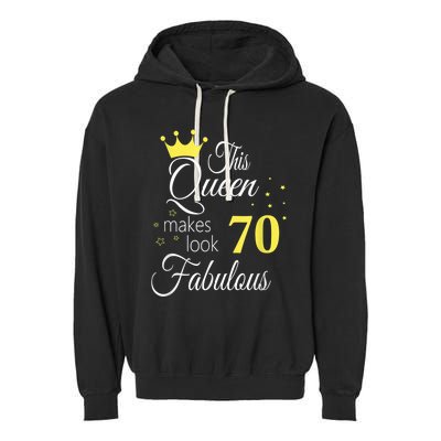 Happy 70th Birthday 70 Years old - best Ager good Age Queen Garment-Dyed Fleece Hoodie