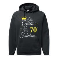 Happy 70th Birthday 70 Years old - best Ager good Age Queen Performance Fleece Hoodie