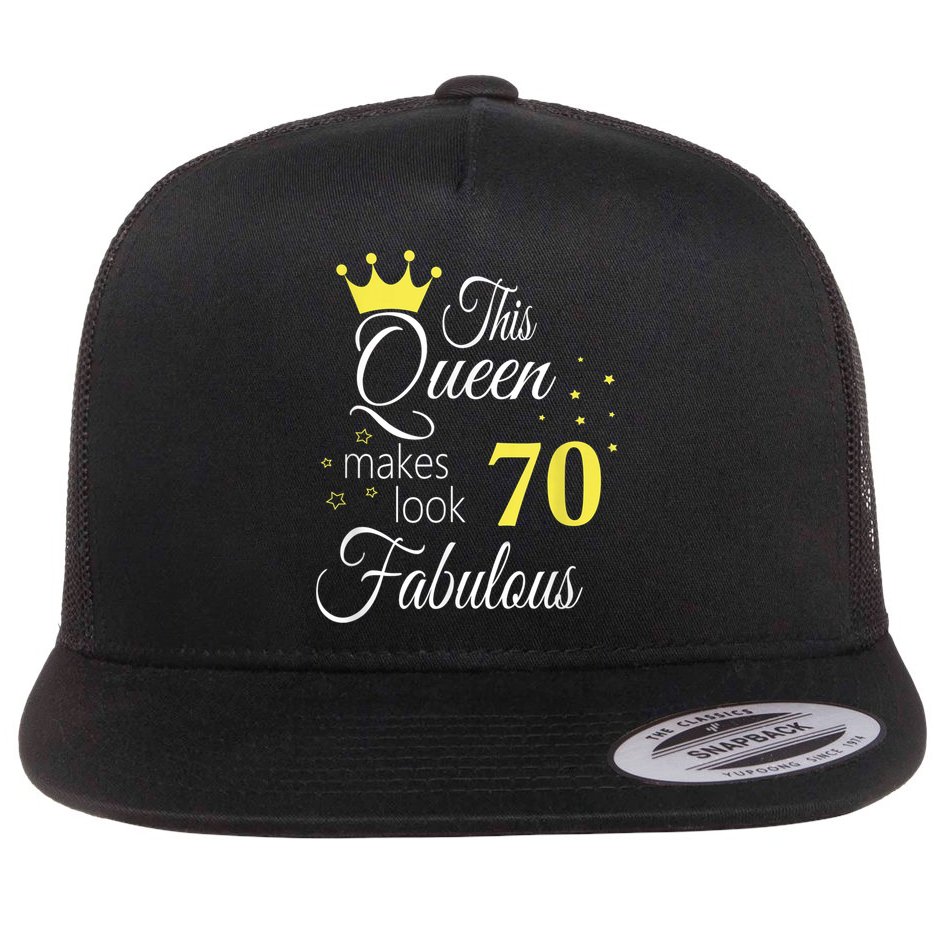 Happy 70th Birthday 70 Years old - best Ager good Age Queen Flat Bill Trucker Hat