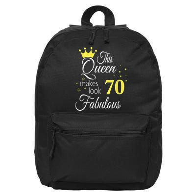Happy 70th Birthday 70 Years old - best Ager good Age Queen 16 in Basic Backpack