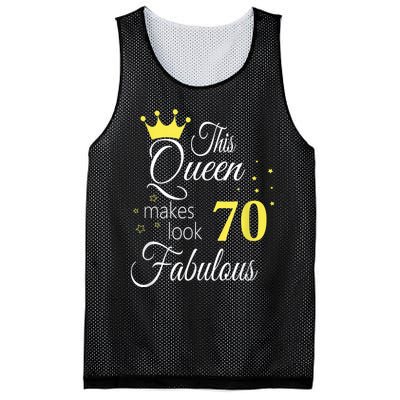 Happy 70th Birthday 70 Years old - best Ager good Age Queen Mesh Reversible Basketball Jersey Tank