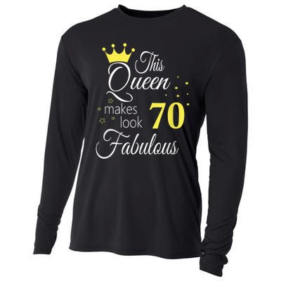 Happy 70th Birthday 70 Years old - best Ager good Age Queen Cooling Performance Long Sleeve Crew