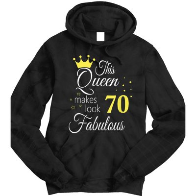 Happy 70th Birthday 70 Years old - best Ager good Age Queen Tie Dye Hoodie