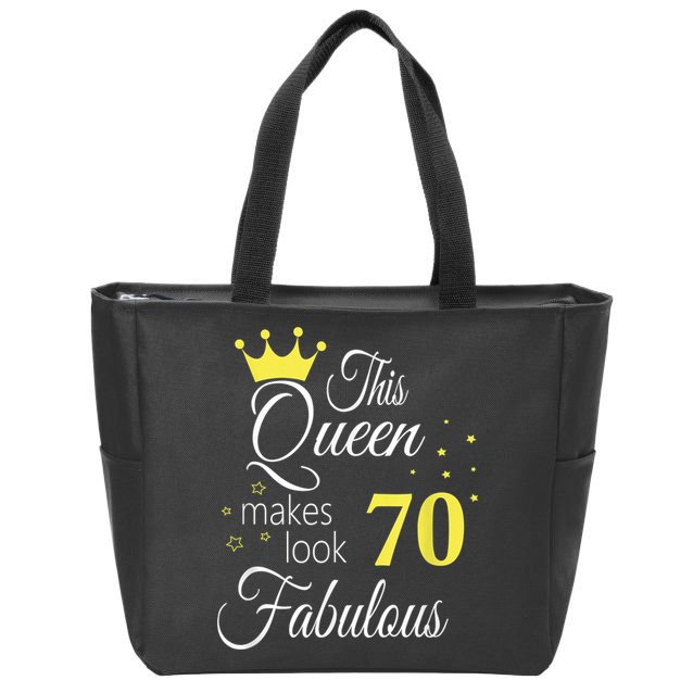 Happy 70th Birthday 70 Years old - best Ager good Age Queen Zip Tote Bag