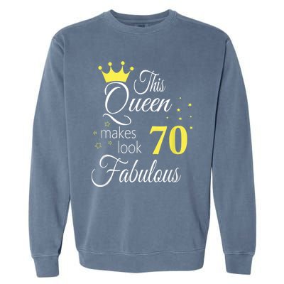 Happy 70th Birthday 70 Years old - best Ager good Age Queen Garment-Dyed Sweatshirt