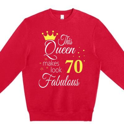 Happy 70th Birthday 70 Years old - best Ager good Age Queen Premium Crewneck Sweatshirt