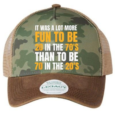 Happy 70th Birthday Funny Retirement 70s Living In The 20s Legacy Tie Dye Trucker Hat