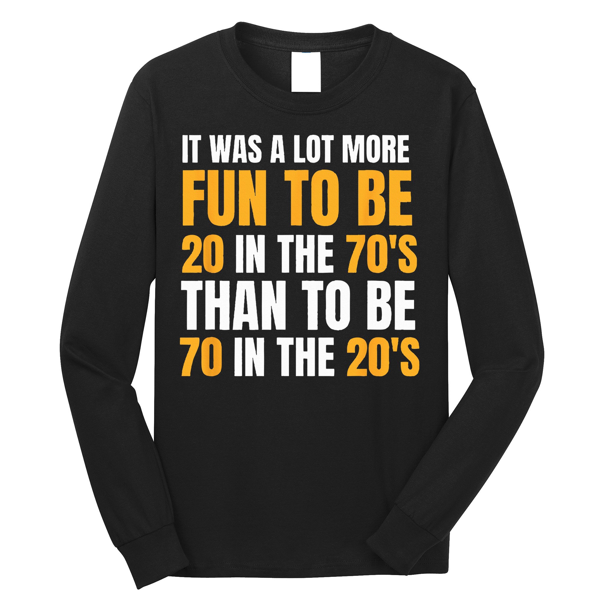 Happy 70th Birthday Funny Retirement 70s Living In The 20s Long Sleeve Shirt