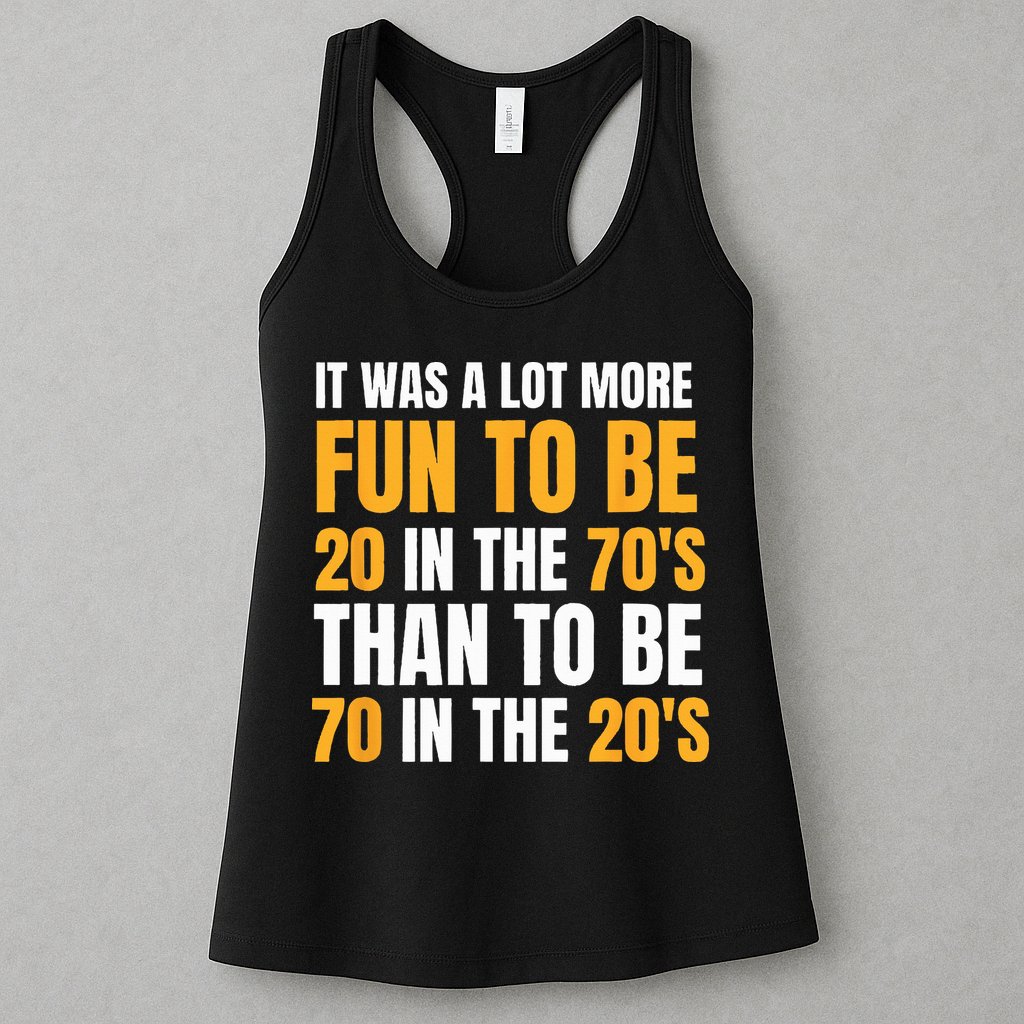 Happy 70th Birthday Funny Retirement 70s Living In The 20s Womens Tank Top