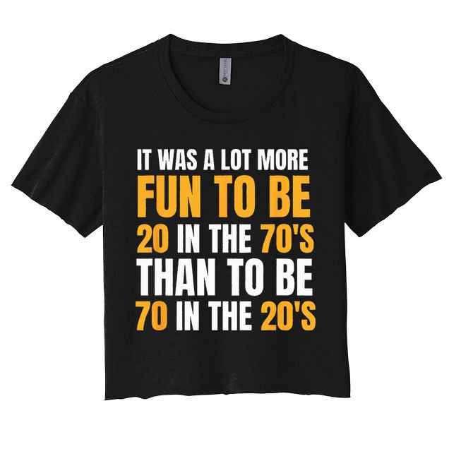 Happy 70th Birthday Funny Retirement 70s Living In The 20s Crop Top