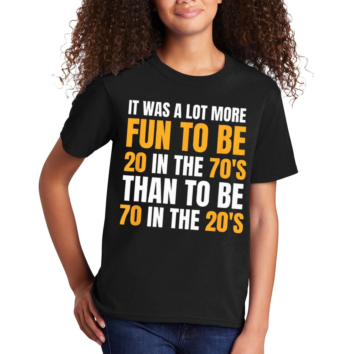 Happy 70th Birthday Funny Retirement 70s Living In The 20s Kids T-Shirt