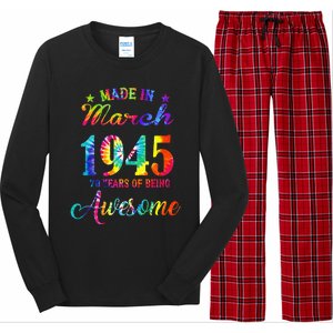 Happy 78th Birthday Decoration Made In March 1945 Long Sleeve Pajama Set