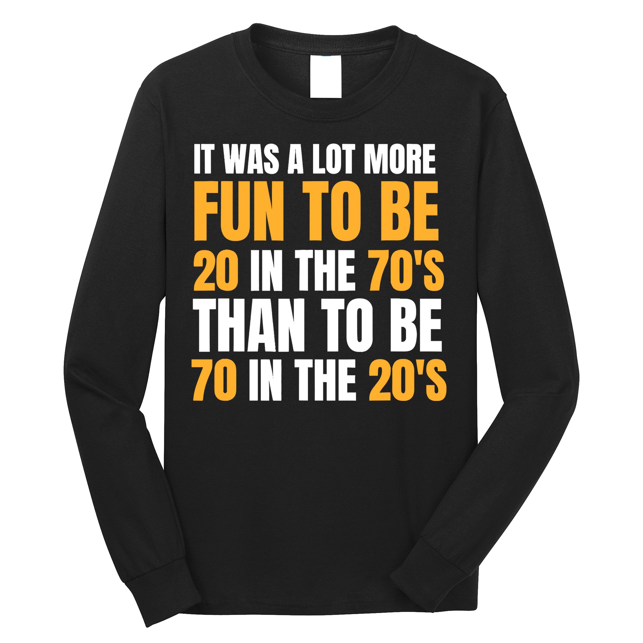 Happy 70th Birthday Funny Retirement 70S Living In The 20S Long Sleeve Shirt