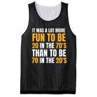 Happy 70th Birthday Funny Retirement 70S Living In The 20S Mesh Reversible Basketball Jersey Tank