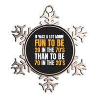 Happy 70th Birthday Funny Retirement 70S Living In The 20S Metallic Star Ornament