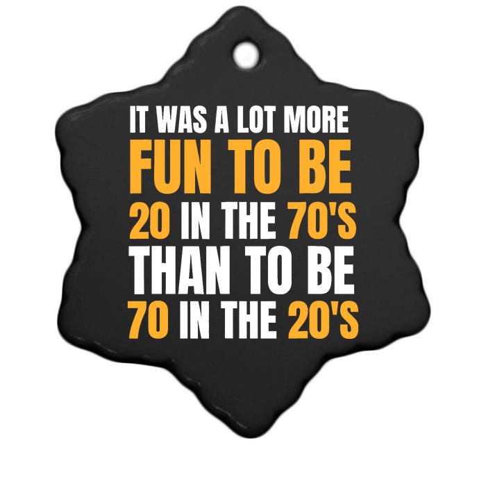 Happy 70th Birthday Funny Retirement 70S Living In The 20S Ceramic Star Ornament