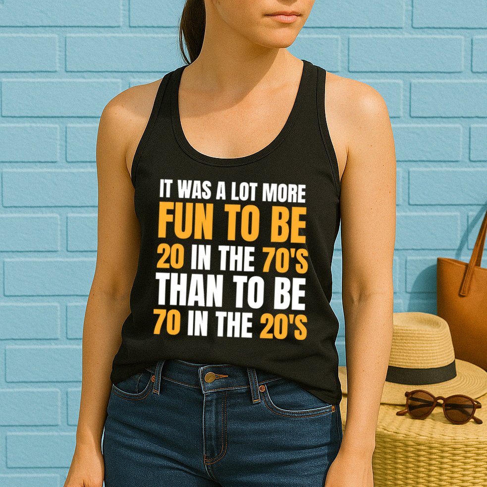 Happy 70th Birthday Funny Retirement 70S Living In The 20S Womens Tank Top