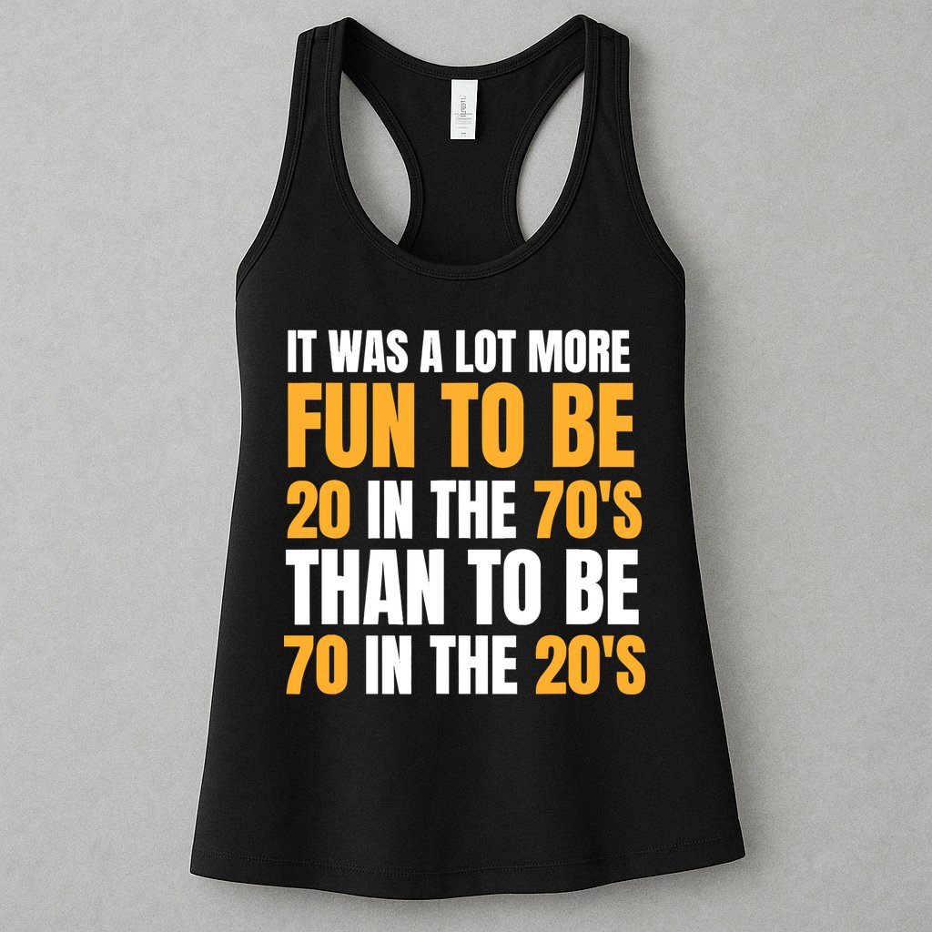 Happy 70th Birthday Funny Retirement 70S Living In The 20S Womens Tank Top