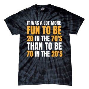 Happy 70th Birthday Funny Retirement 70S Living In The 20S Tie-Dye T-Shirt