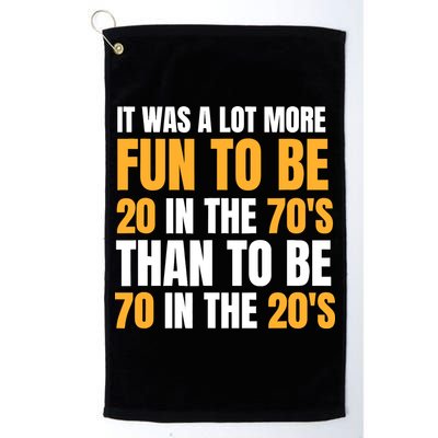 Happy 70th Birthday Funny Retirement 70S Living In The 20S Golf Towel