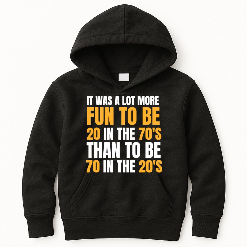 Happy 70th Birthday Funny Retirement 70S Living In The 20S Kids Hoodie