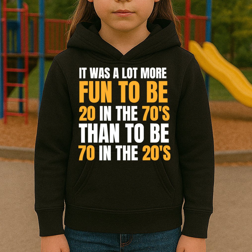 Happy 70th Birthday Funny Retirement 70S Living In The 20S Kids Hoodie