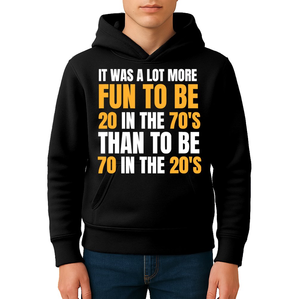 Happy 70th Birthday Funny Retirement 70S Living In The 20S Kids Hoodie