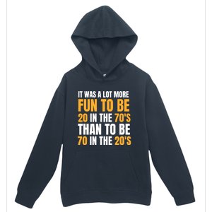 Happy 70th Birthday Funny Retirement 70S Living In The 20S Urban Pullover Hoodie