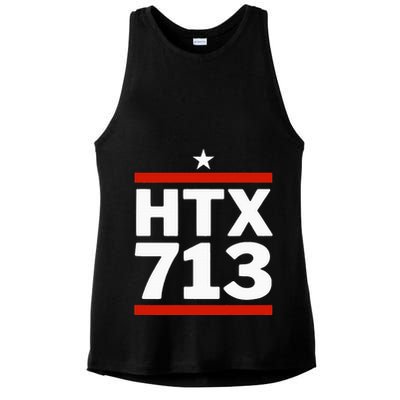 Htx 713 Houston Texas Htown Ladies PosiCharge Tri-Blend Wicking Tank