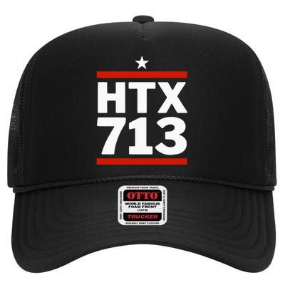 Htx 713 Houston Texas Htown High Crown Mesh Back Trucker Hat