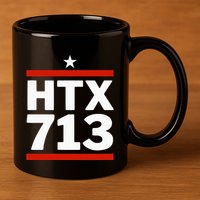 Htx 713 Houston Texas Htown 11oz C Handle Ceramic Mug