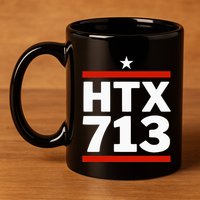 Htx 713 Houston Texas Htown 11oz C Handle Ceramic Mug