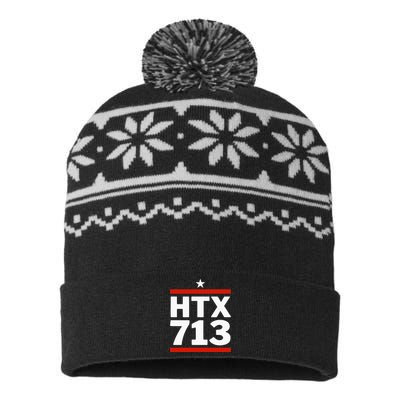 Htx 713 Houston Texas Htown USA-Made Snowflake Beanie