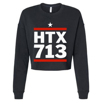 Htx 713 Houston Texas Htown Cropped Pullover Crew