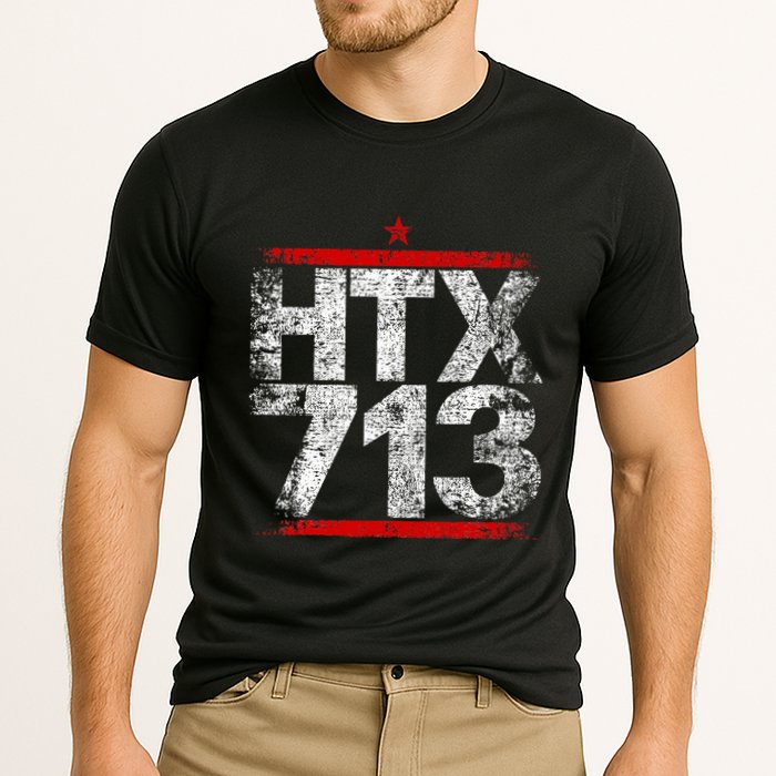 Htx 713 Houston Strong Htown Distressed Vibe Houston Texas Cooling Performance Crew T-Shirt