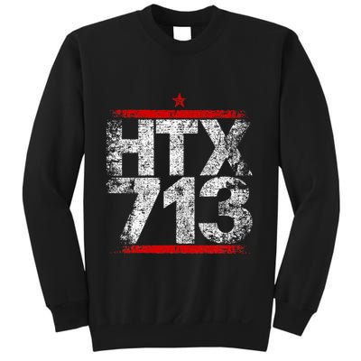 Htx 713 Houston Strong Htown Distressed Vibe Houston Texas Sweatshirt